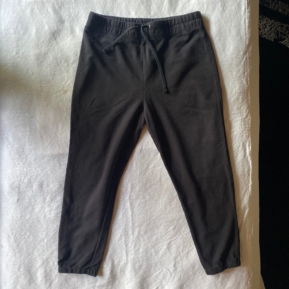 James Perse Vintage French Terry Women's Sweatpants Sz M Soft Black Classic